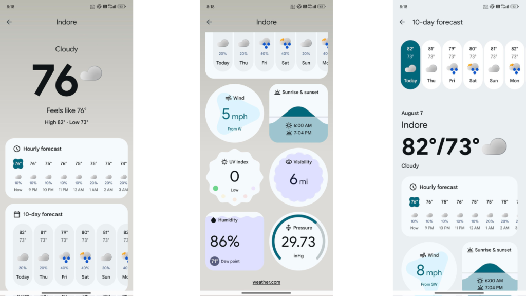 Google Pixel Weather App