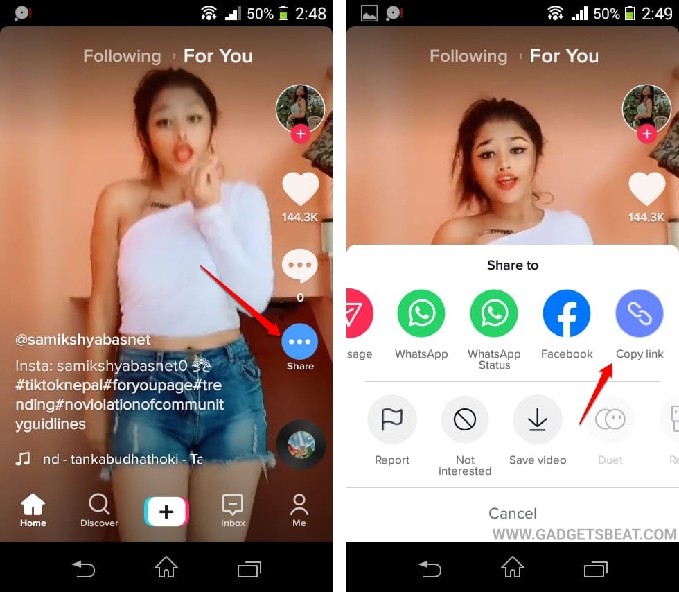 How to get TikTok video link on Android and iPhone