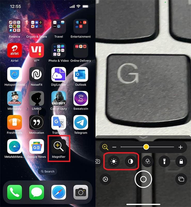 How To Manually Adjust Brightness and Contrast in Magnifier on iPhone and iPad