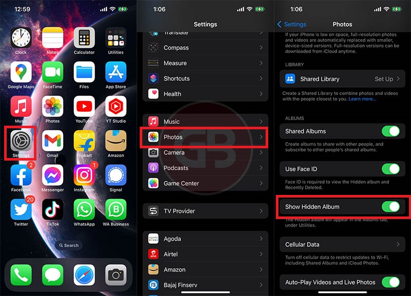 How To Show or Unhide Hidden Album in Photos App on iPhone