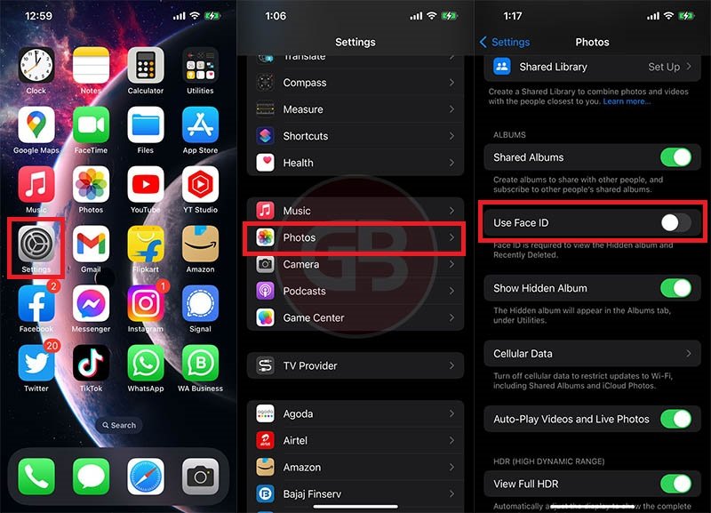 Unlock Hidden Album With Face ID, Touch ID, or Passcode on iPhone