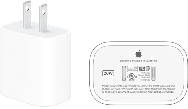 how to check the wattage of the Apple power adapter