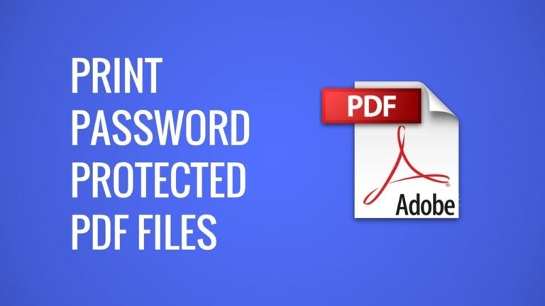 How to Print Password Protected PDF File