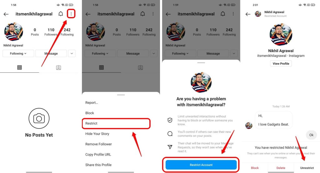 Read Instagram Messages Without Being Seen Using Restrict